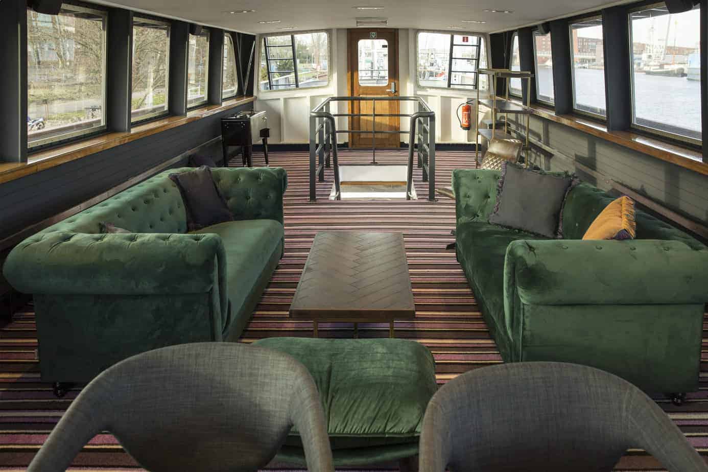 Modern and cozy event boat in Amsterdam