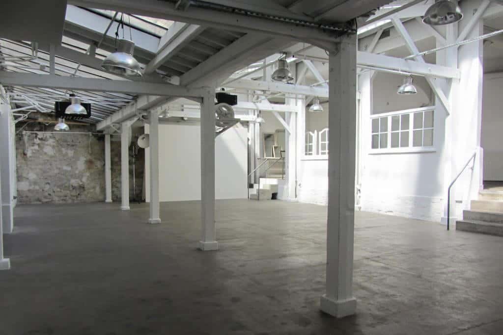 White event space in industrial style