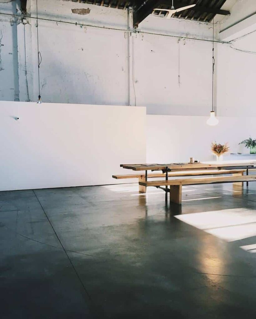 Huge white industrial space for events