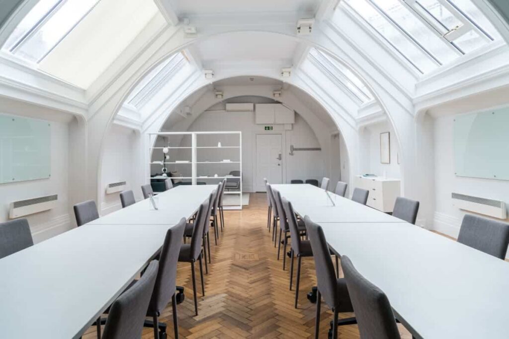 Beautiful and charming meeting space with vaulted ceiling