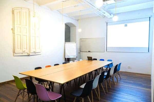 Colorful and bright meeting room in Eixample