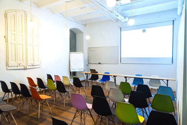 Colorful and bright meeting room in Eixample