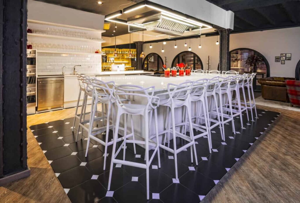 Trendy and versatile event venue with open kitchen