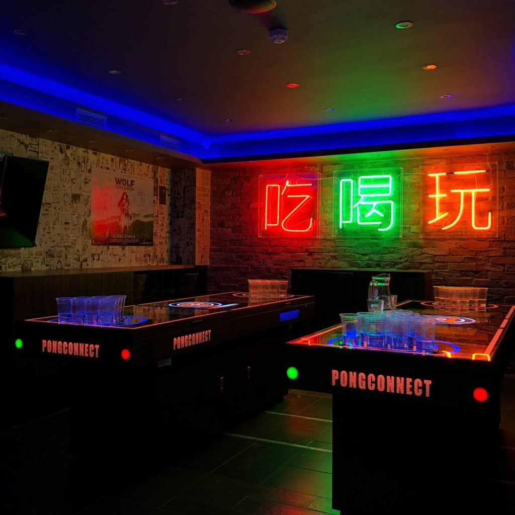 Beer pong bar with modern interior