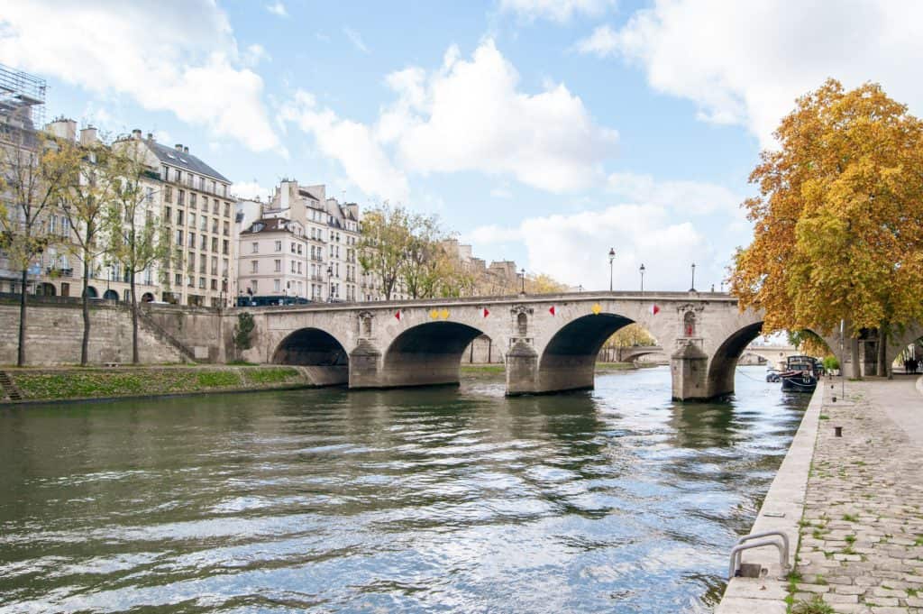 The seine flowing through the Parisian 'Le Marais'