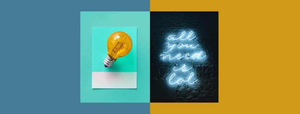 Collage of picture of a lightbulb and a quote
