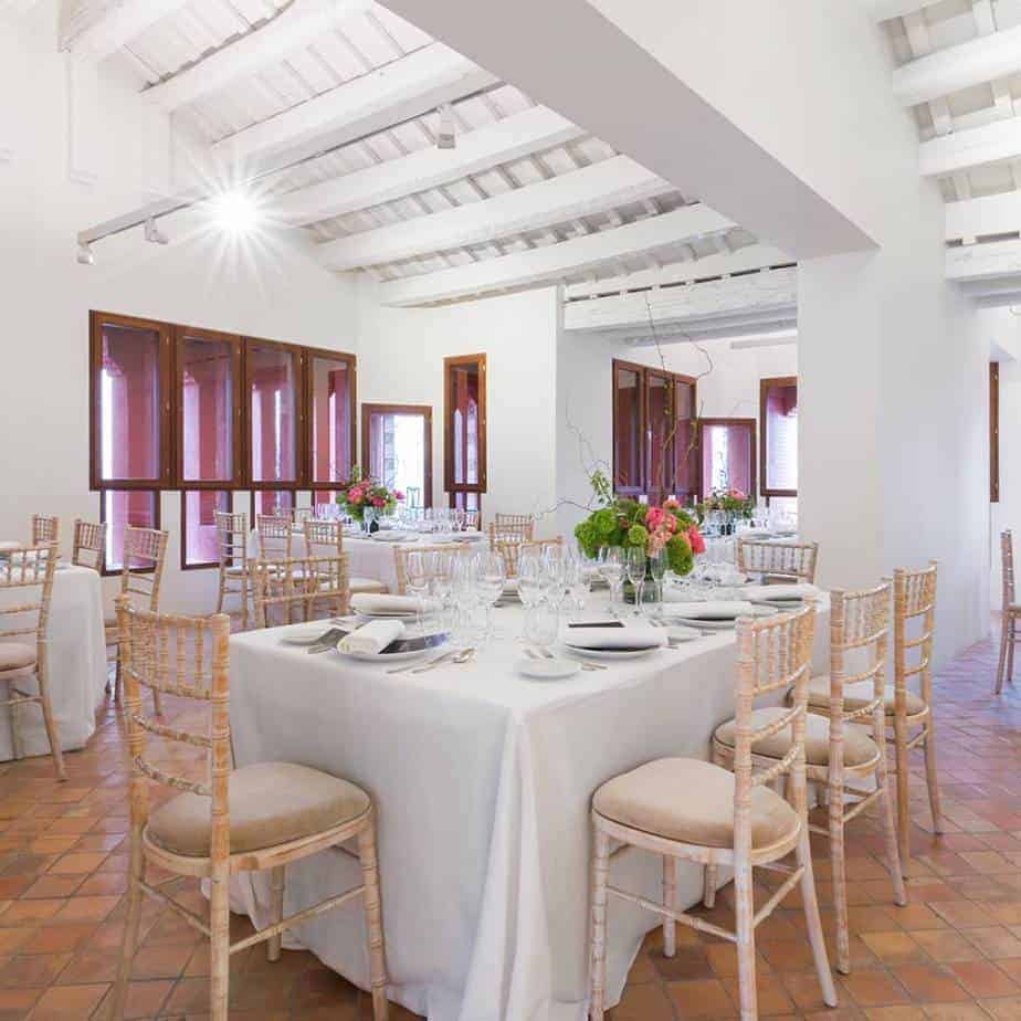 Event venue in Gracia with traditional tiles and white walls 