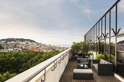 view from Luxurious Hotel terrace in lisbon 
