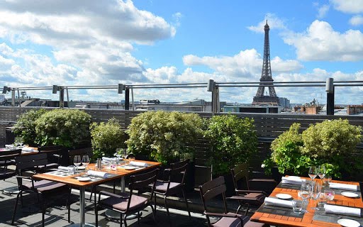 Elegant Terrace Overlooking the Skyline of Paris 