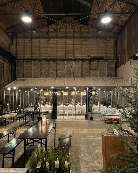 Rustic event space with an industrial vibe