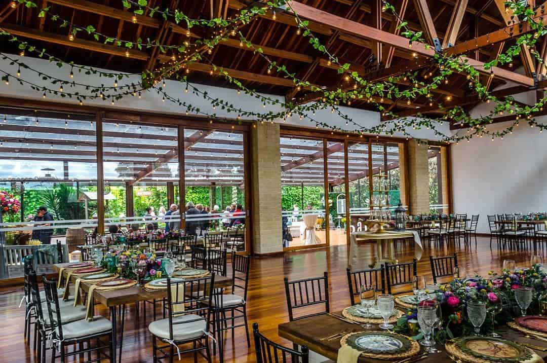 Delightful event space surrounded by lush greenery