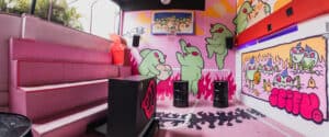 Funky event venue with graffiti interiors