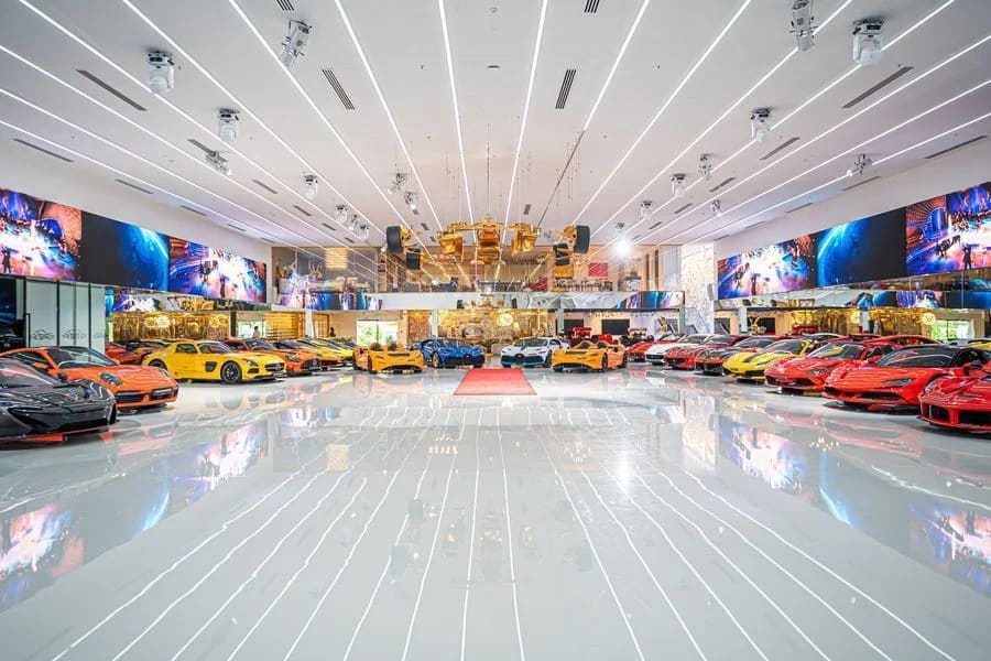 Opulent event venue with an auto exhibit
